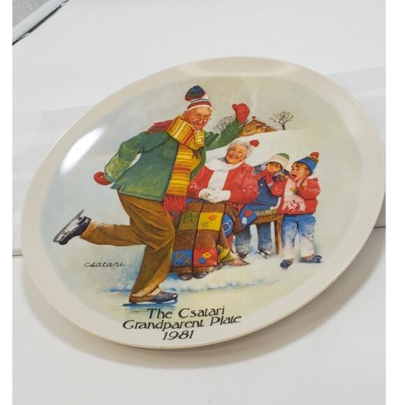 1981 Csatari Grandparent Series Plate "The Skating Lesson" Knowles China 17639 - Picture 1 of 5